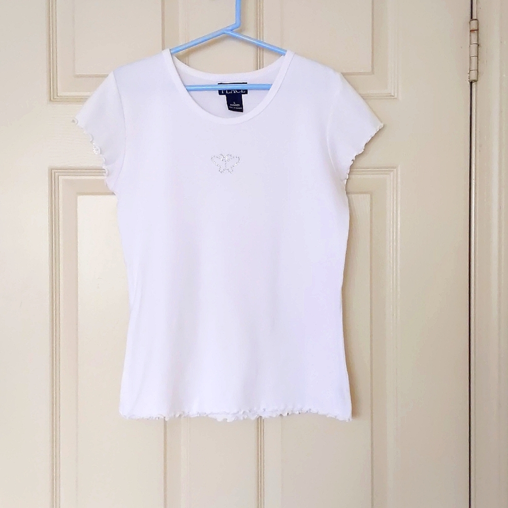 The Children's Place 100% Cotton Short Sleeve Tee with crystal butterfly design.